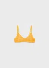 Mango Crochet Bikini Top In Jaune Pastel