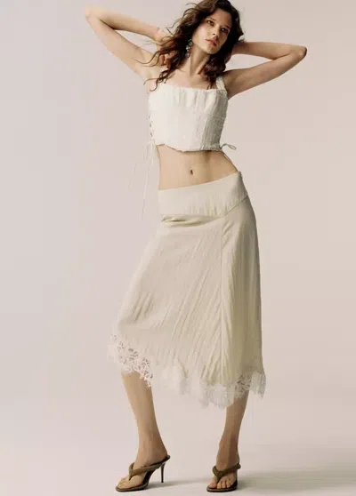 Mango Top Style Corset Jacquard In Neutral
