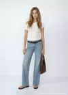 Mango Top Texturé Ajusté In White