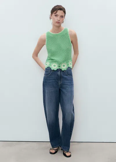 Mango Top Vert Pastel - Femme - Xl -