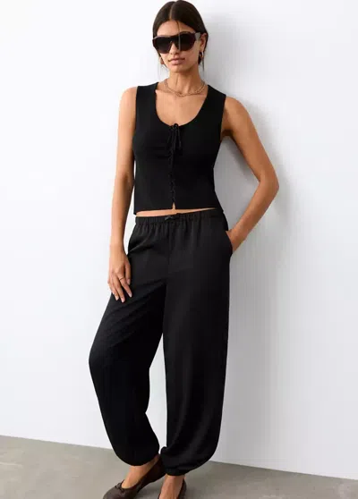 Mango Top With Bow Closure In Black