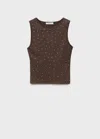 Mango Top With Detail Studs Chocolate In Brown