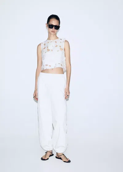 MANGO TOP WITH OPENWORK EMBROIDERY