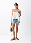 Mango Top With Openwork Embroidery In White