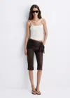 Mango Top With Thin Straps And Beads In Ecru