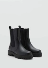 Mango Track Platform Boot Black In Black