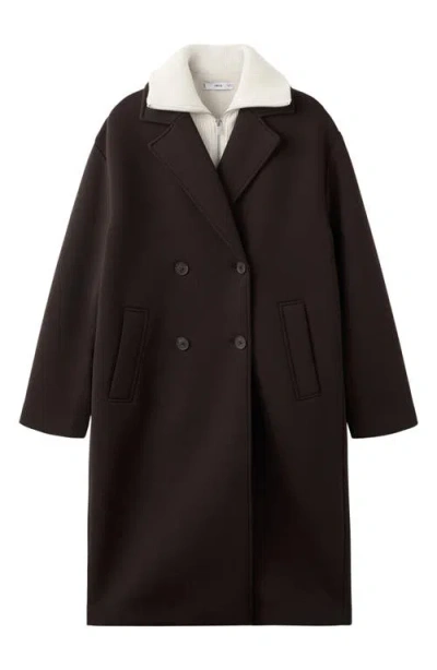Mango Trench Coat With Bib In Brown
