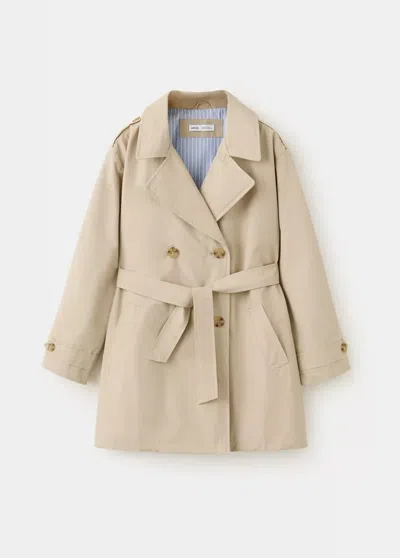 Mango Kids' Trench Double Boutonnage In Brown