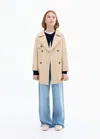 Mango Double-breasted Trench Coat Light/pastel Grey In Neutral