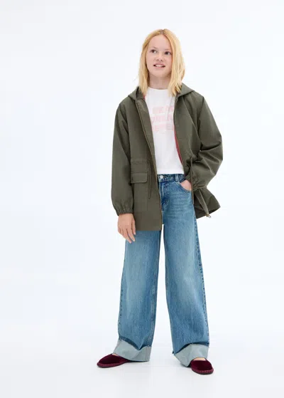 Mango Kids' Pocket Safari-style Trench Khaki In Green