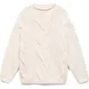 Mango Trenzas Cable Roll Neck Sweater In White