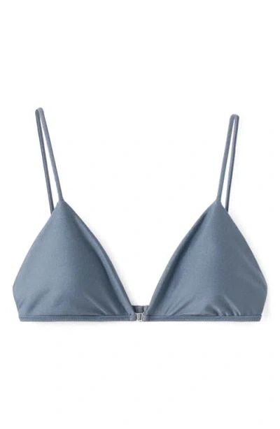 Mango Triangle Bikini Top In Blue