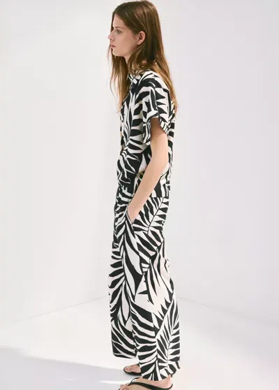 MANGO TROPICAL PRINT PANTS