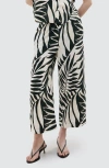 Mango Tropical Print Pants In Black