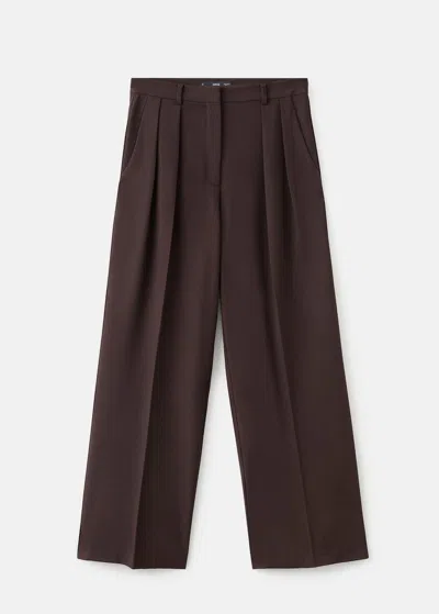 Mango Trousers Chocolate In Brown