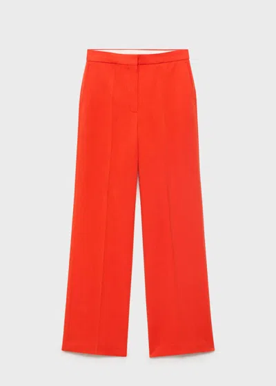 Mango Trousers Coral Red