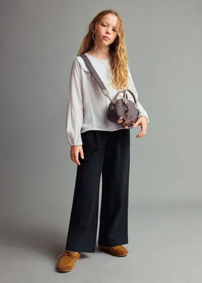 Mango Kids' Trousers Dark Navy In Blue