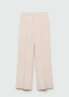 Mango Trousers Ecru In Sand