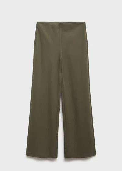 Mango Trousers Khaki In Brown