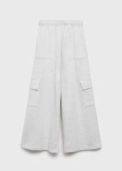 Mango Kids' Trousers Light Heather Grey In Gray