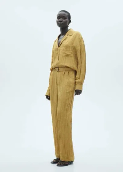 Mango Trousers Mustard