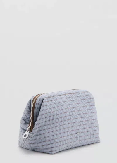 Mango Trousse À Carreaux En Mélange De Coton In Blue