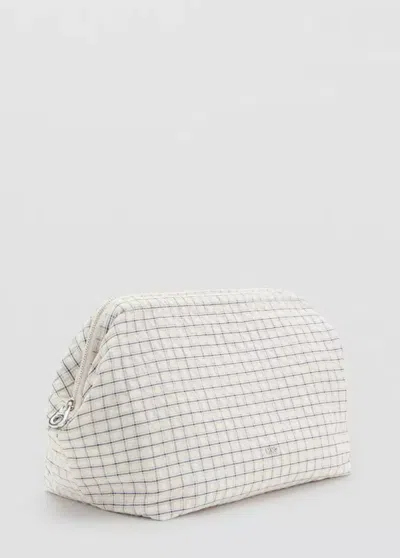 Mango Trousse À Carreaux En Mélange De Coton In Neutral