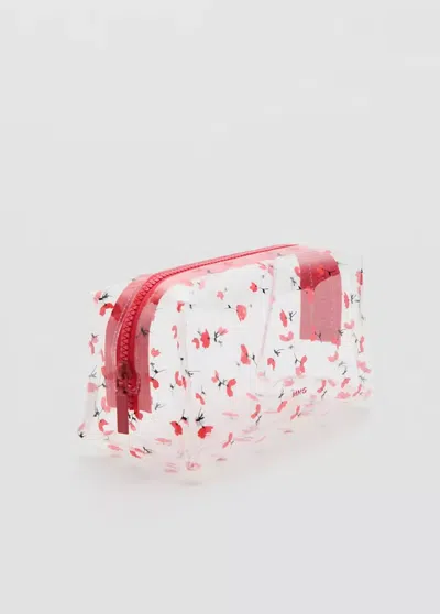 Mango Trousse De Maquillage Transparente À Fleurs In Multi