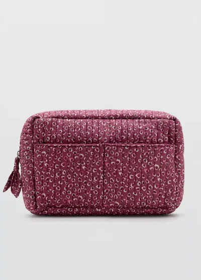 Mango Trousse De Toilette Matelassée Imprimée In Rose