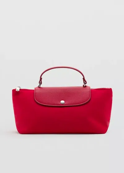 Mango Trousse De Toilette Nylon Avec Anse In Rouge