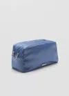 Mango Satiny Toiletry Bag With Double Pocket In Blue