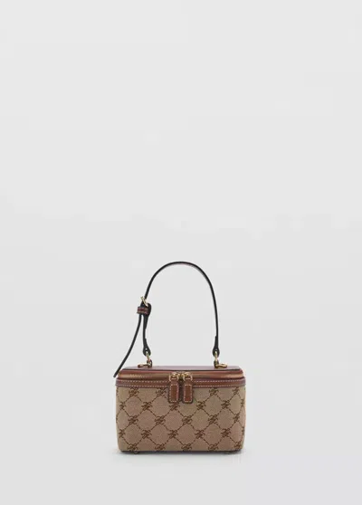 Mango Trousse En Jacquard Avec Logo Et Bandoulière In Beige