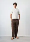 Mango Waffle Knit T-shirt In White