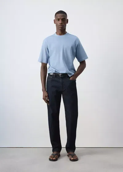 Mango T-shirt 100 % Coton Regular-fit In Bleu