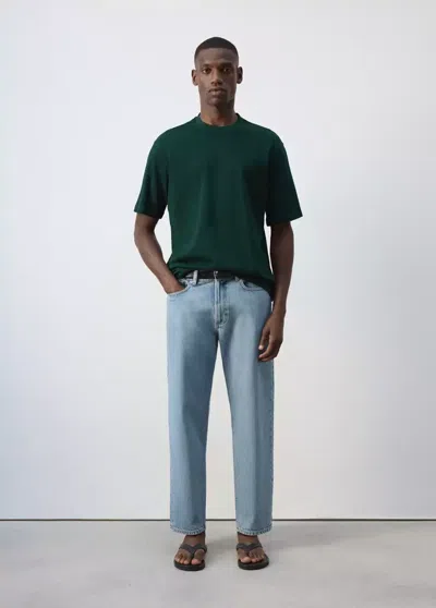 Mango T-shirt 100 % Coton Regular-fit In Vert Foncé