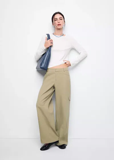 Mango T-shirt À Manches Longues Avec Boutons Décoratifs In Blanc Cassé