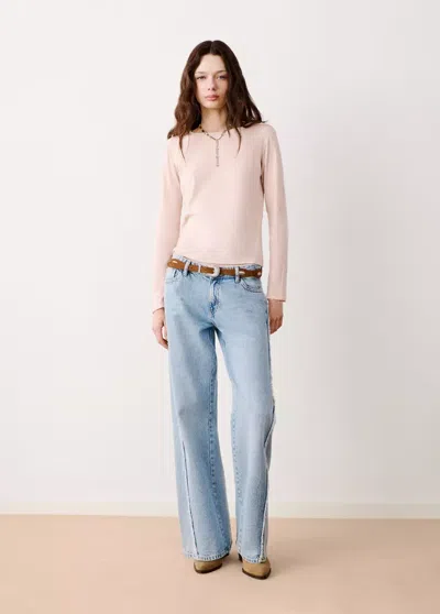 Mango T-shirt À Manches Longues Avec Boutons Décoratifs In Sable