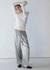 Mango T-shirt Ajusté Manches Longues In Blanc