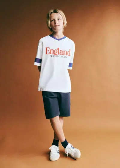 Mango Kids' T-shirt Angleterre Football In White