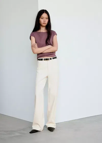 Mango T-shirt Boto In Violet Clair/pastel