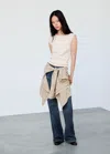 Mango T-shirt Boton In Neutral