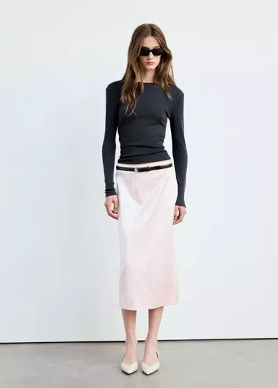 Mango T-shirt Cintré Uni In Black