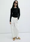 Mango T-shirt Coton Ajusté In Black