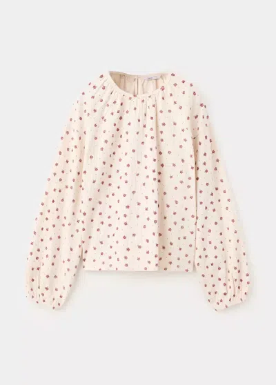 Mango Kids' T-shirt Coton Fleurs In Multi