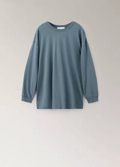 Mango T-shirt De Pyjama 100 % Coton In Blue