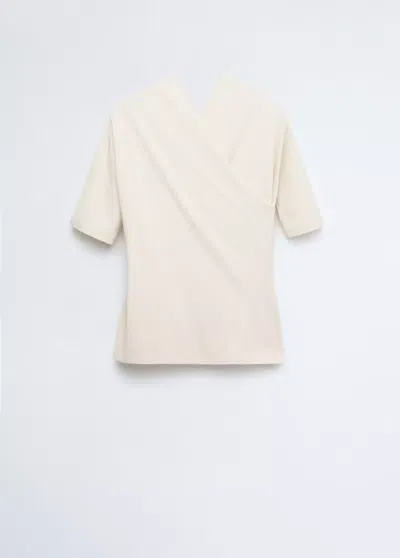 Mango T-shirt Devon In Écru