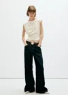 Mango T-shirt Lacy In Écru