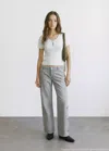 Mango T-shirt Manches Courtes Maille In White