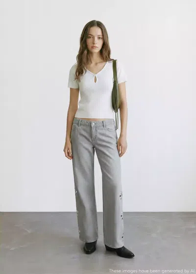 Mango T-shirt Manches Courtes Maille In White