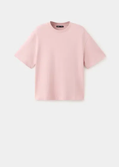 Mango T-shirt Manches Courtes Oversize In Rose